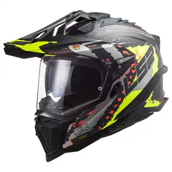 LS2 MX701 CARBON EXPLORER EXTEND MATT H-V YELLOW HELMET