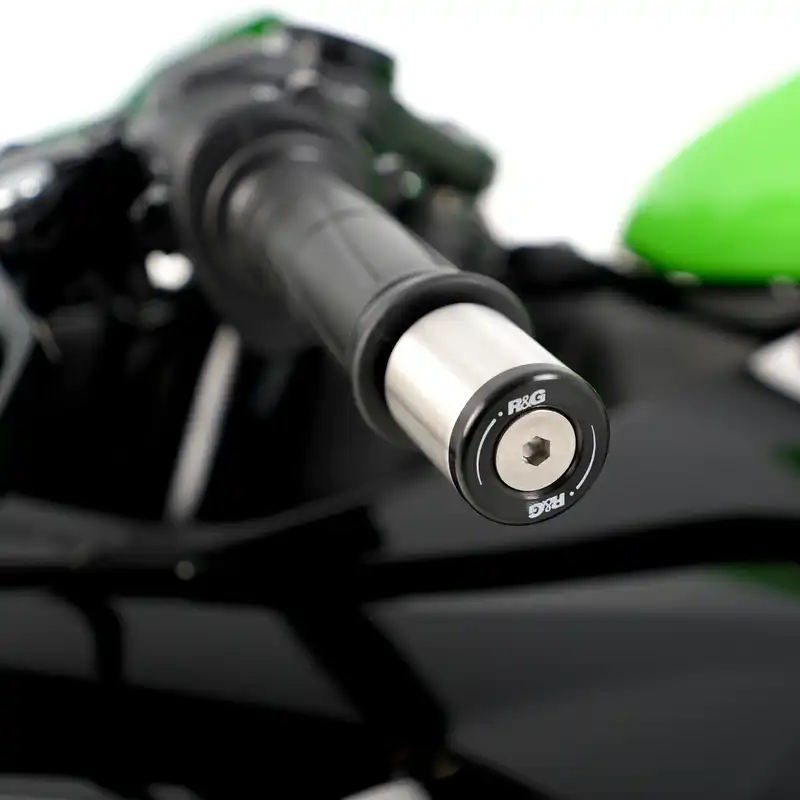 Bar End Sliders for KTM 690 Enduro '08, 690 SMC '08, SMC-R '12-'18, Kawasaki Z900 '17- /Z900RS '17- '24, Kawasaki Ninja 250/ 400 '18-, ZX-6R '19- '24, Z400, Z250 '19-, Z650RS '21- '24 & Kawasaki ZH2 '20- '24 & ZX-4R(R) (SE) ’23- '24, Z500 (NINJA) 202