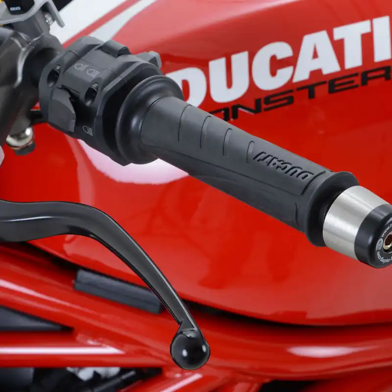 Bar End Sliders for the Ducati DesertX '22- '24, Ducati Monster 1200R '16-, Monster 1200S '17-, Supersport (S) '17-'20, Supersport 950 '21- & Monster 950 (+) '21- & Monster 937 (+) '21-