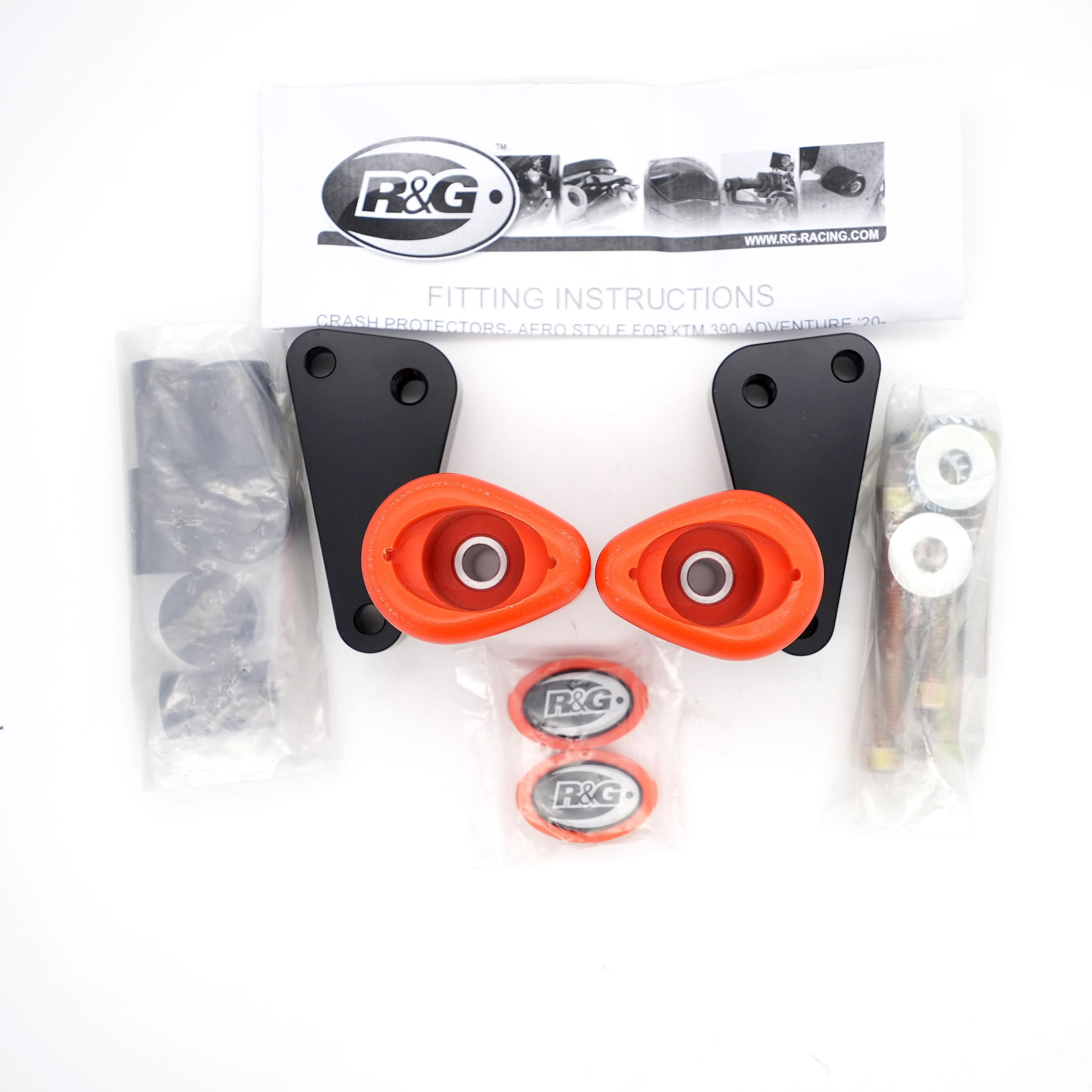 Crash Protectors- Aero Style for KTM 390 Adventure '20- (Orange) 