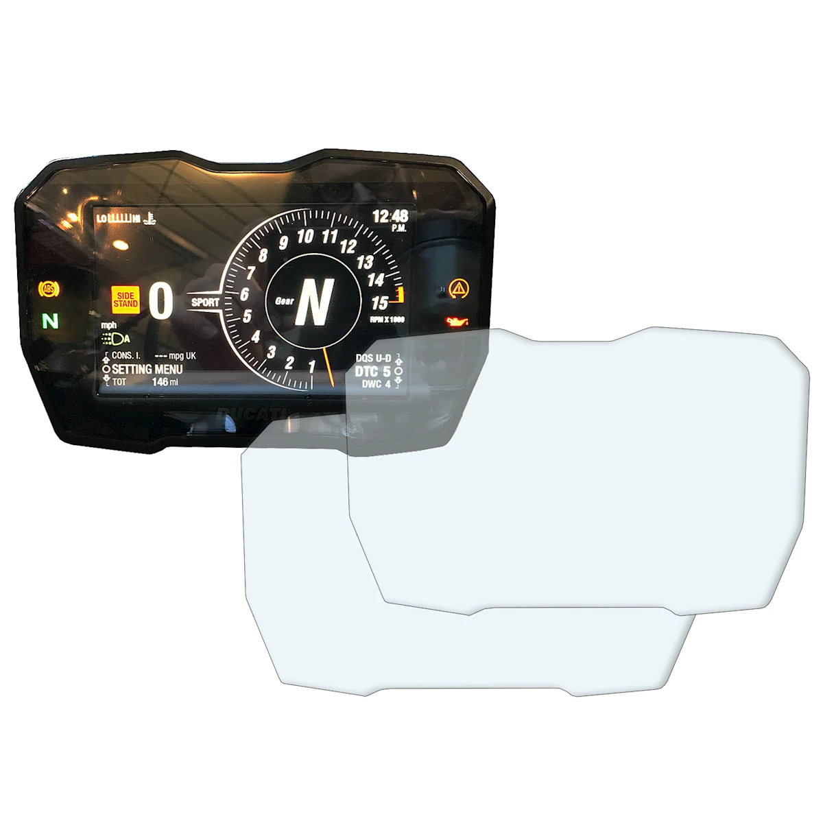 Dashboard Screen Protector Kit for Ducati Panigale V4/V4S '18- '24, Streetfighter V4/ Panigale V4R '20- & Multistrada V4 '21-, Diavel V4 '23-