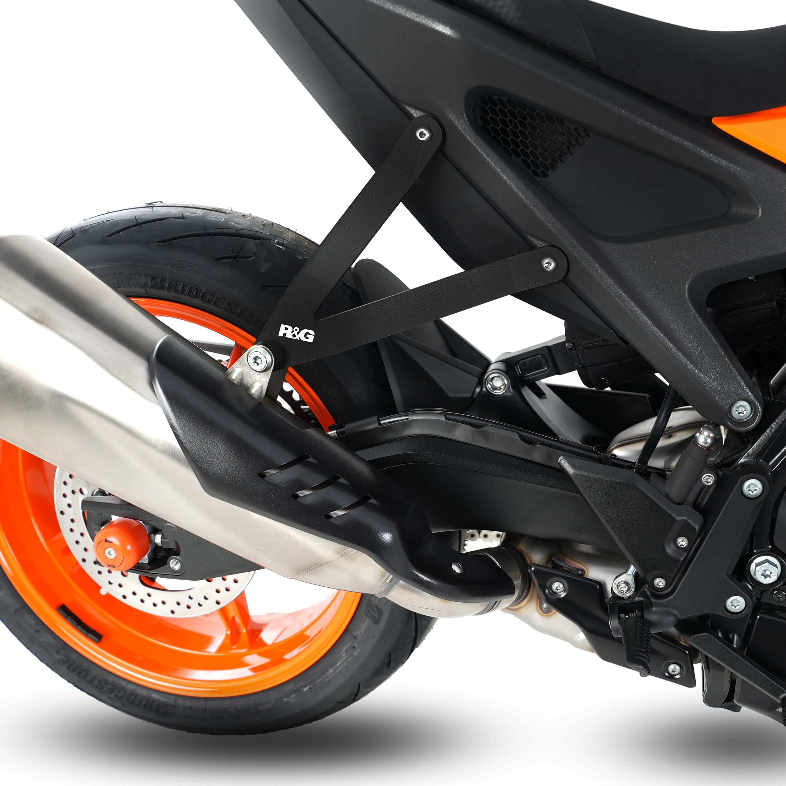 Exhaust Hanger  & Rear Footrest Plate (set) for KTM 990 Duke '24-