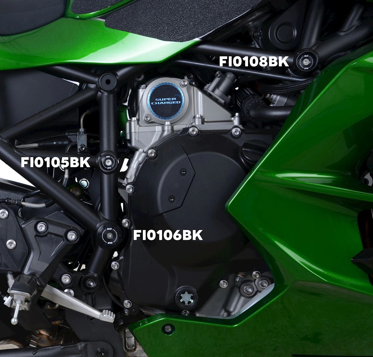 Frame Plug kit for Kawasaki H2 SX (SE) '18- (5 piece)