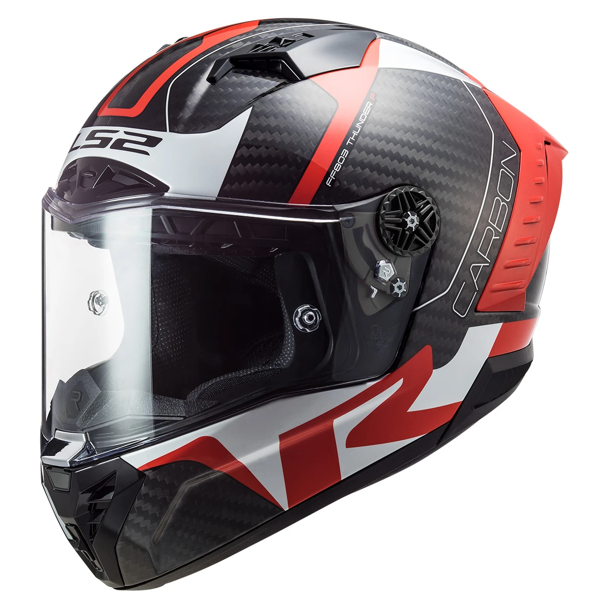 LS2 FF805 THUNDER CARBON RACING 1 RED/WHITE HELMET