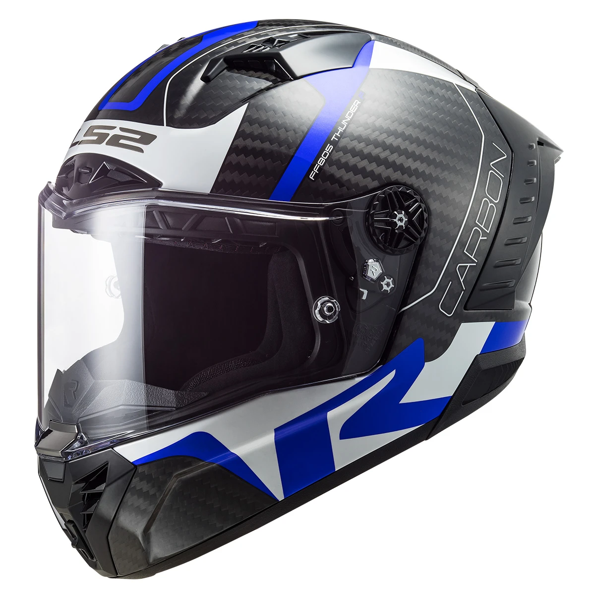 LS2 FF805 THUNDER CARBON RACING 1 BLUE/ WHITE HELMET