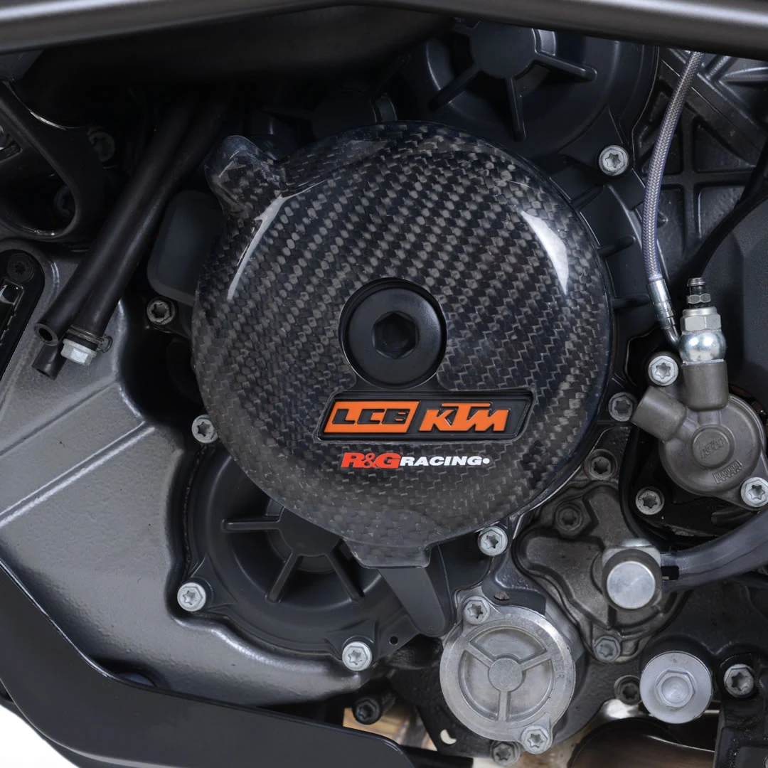 Carbon Engine Case Slider for KTM 1050 Adventure '15-, KTM 1290 Super Adventure '15-'20, 1290 Super Duke '17- '24,1290 Super Duke GT '19- '24 & 1290 Super Duke R ’17- '24 LHS
