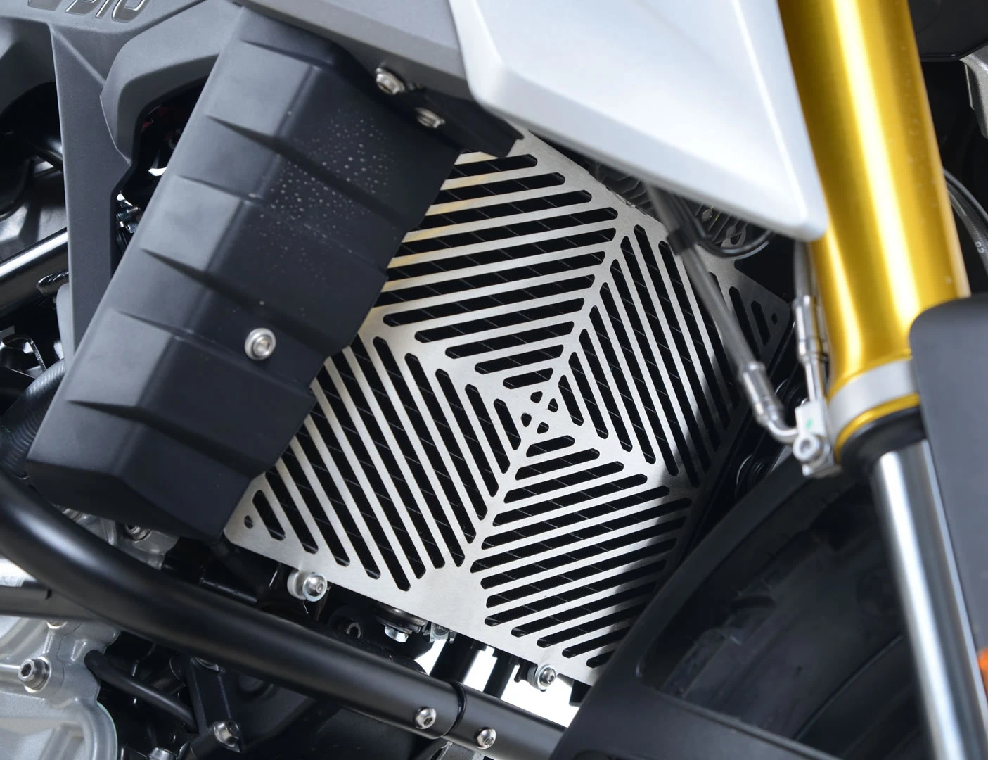 Stainless Steel Radiator Guard for the BMW G310R '17- '23 and G310GS '17- '23 models