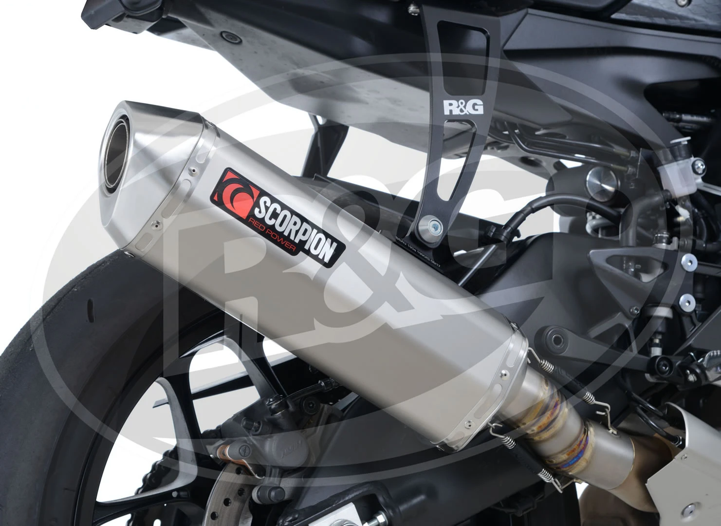 Scorpion Exhaust for Yamaha YZF-R1 '15- (Titanium Superstock) with R&G Exhaust Hanger