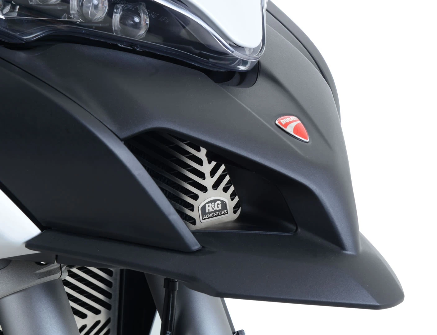 Stainless Oil Cooler Guard for the Ducati Multistrada V2(S) '22- '24, Ducati Multistrada 1200/S '15-, Enduro, Multistrada 950 '17- '21/ 950S '19- '21 models & Multistrada 1260 '18- models