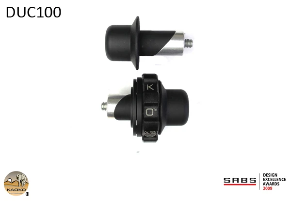 Kaoko Throttle Stabilizer for Ducati 748/848/916/996/998/999/1098/1198, Streetfighter/S , Multistrada 1200/S '10-, Monster 1100 ABS '10-, SCRAMBLER; Monster 696 '13- & Desert Sled '18-. Including matching LHS BE in black finish. For Models with 16,8m