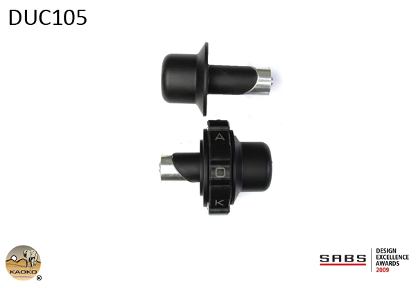 Kaoko Throttle Stabilizer for Ducati 848 EVO models ('08-); Ducati 1100 EVO models ('08-);Monster 1200/S ('14-), Monster 796 ABS ('10-), Diavel V4 '23- & Monster 950 (+) ('21-) (including matching left hand side Bar-End weight : black finish). For Mo