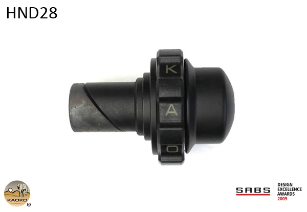 Kaoko Throttle Stabilizer for Honda models with 19mm ID bars and 28mm OD bar weights; incl. CBR1000RR (-2015), CBR600RR(-2008), 599, VFR1200F (2010-), VFR1200FD (2010-), CB600 Hornet (-2008), NM4 (2015-)