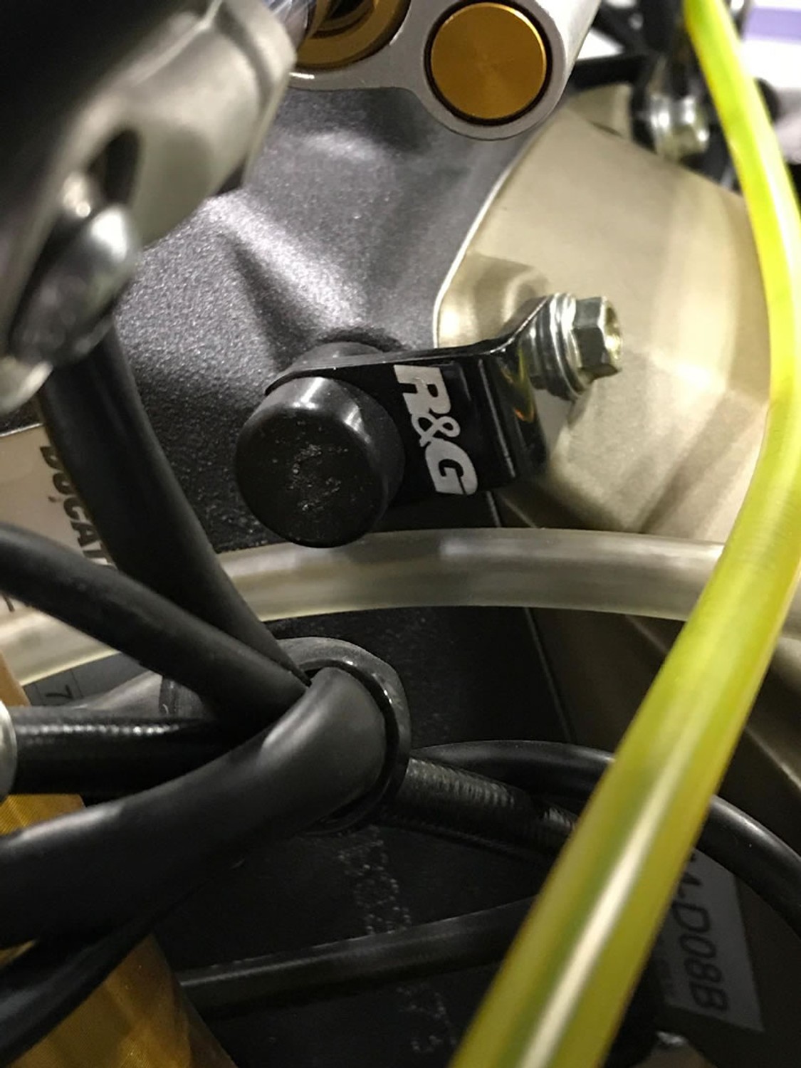 R&G RACING WHITE LOCK STOP SAVER PLUG Ducati 899 Panigale 2014 